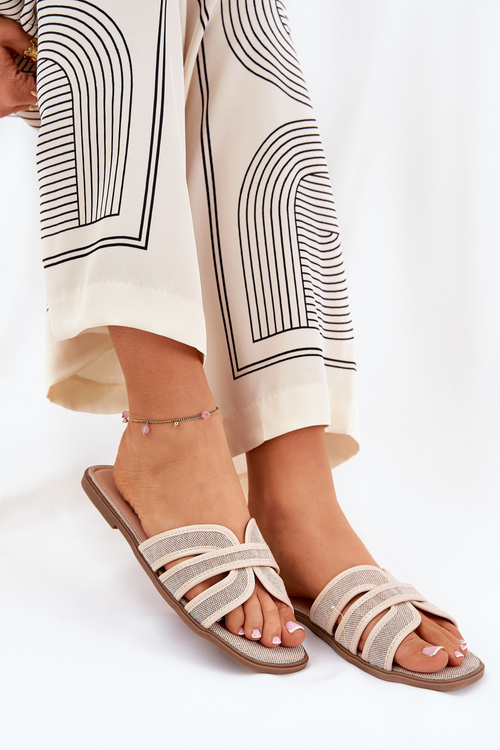 Класичні Жіночі Плоскі Сандалі Бежеві Scazze