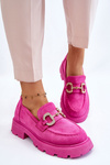 Жіночі замшеві туфлі на платформі рожеві Deira