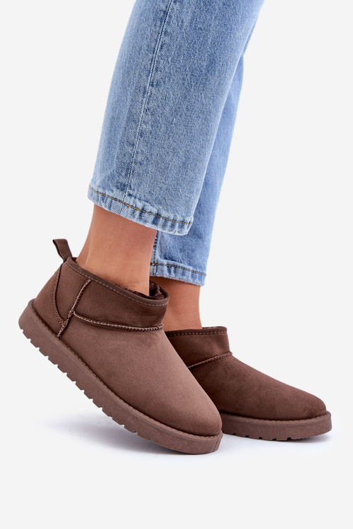 Низькі Снігові Чоботи З Еко Замші Коричневі Нелсана