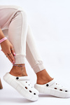 Жіночі поролонові кросівки на платформі Crocs White Beckett