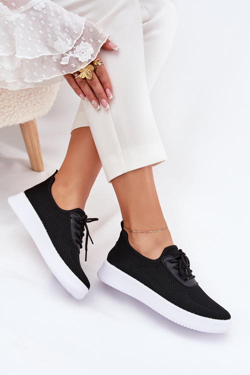 Тканинні Спортивні Черевики На Платформі Жіночі Чорні Калира