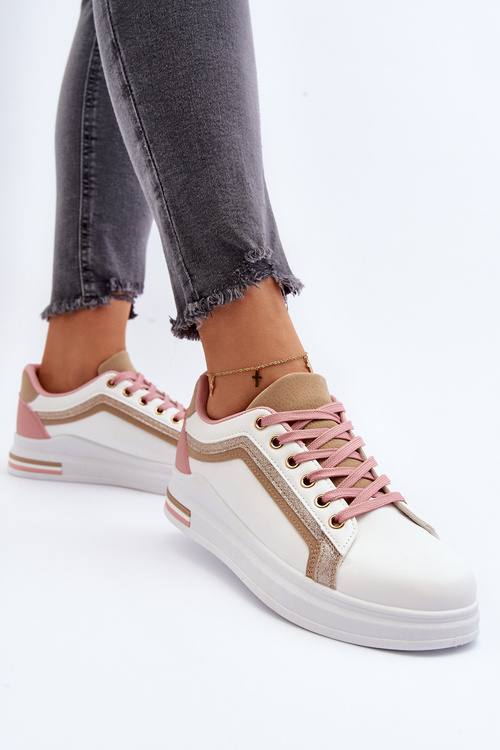 Жіночі кросівки з бежевою парчою Elnami