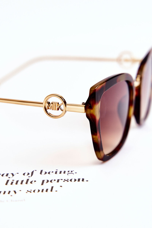 Жіночі сонцезахисні окуляри "котяче око" з мармуром M2351, коричневі