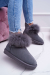 Жіночі черевики Снігові черевики Фліс Утеплена шкіра Замша Сірі Memento