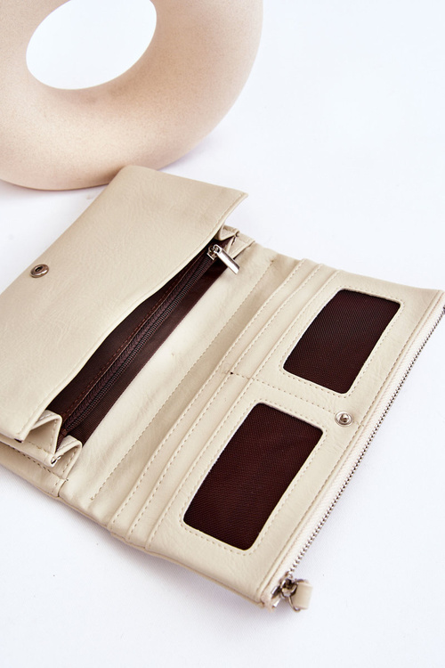 Жіночий великий місткий гаманець Evina Beige