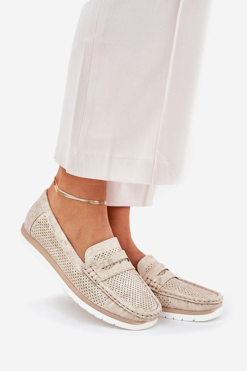 Жіночі Мокасини З Еко Шкіри Золоті Bralithia