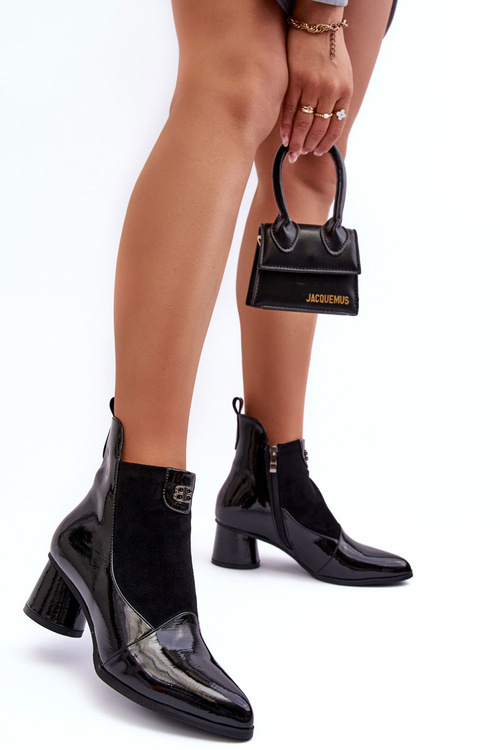 Шкіряні чоботи на підборах SBarski MR870-96 Чорні