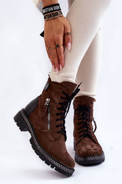 Замшеві утеплені чоботи Laura Messi 2508 Коричневі