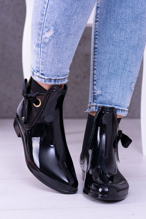 Чорні лаковані жіночі калоші Черевики челсі Someday