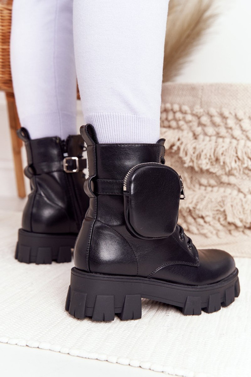 Чоботи жіночі на платформі з портмоне Чорна субота