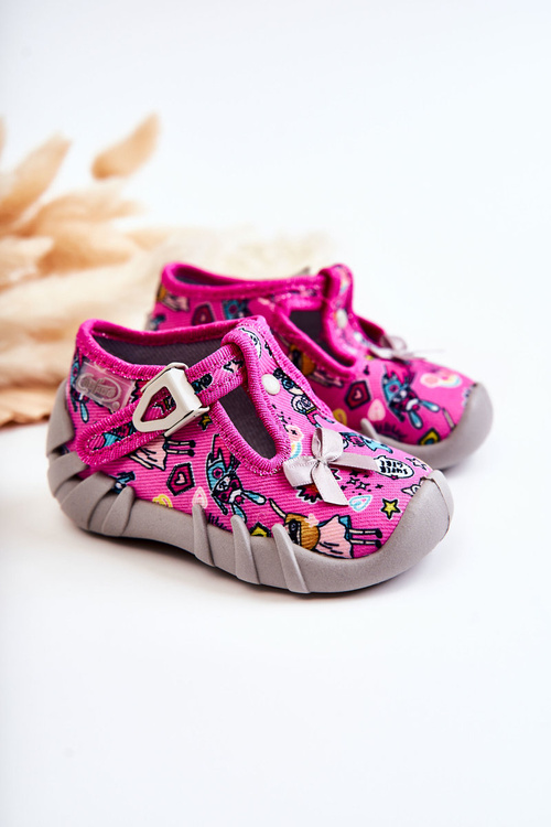 Тапочки Befado Supergirl з бантом 110P457 Рожево-сірі