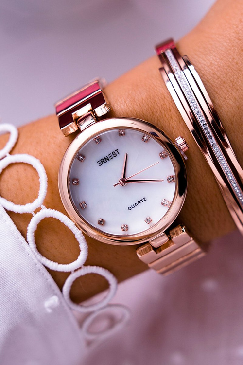 Жіночий годинник Ernest Pink Gold Minaria