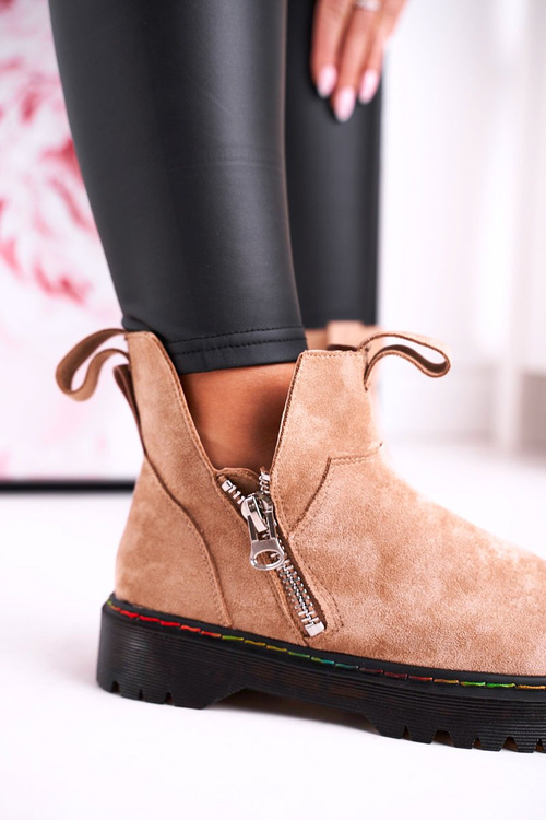 Жіночі черевики челсі з різнокольоровою відстрочкою замшеві бежеві Addison