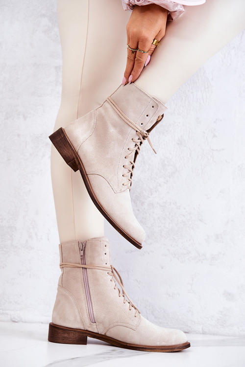 Замшеві чоботи Nicole Light Beige 2697
