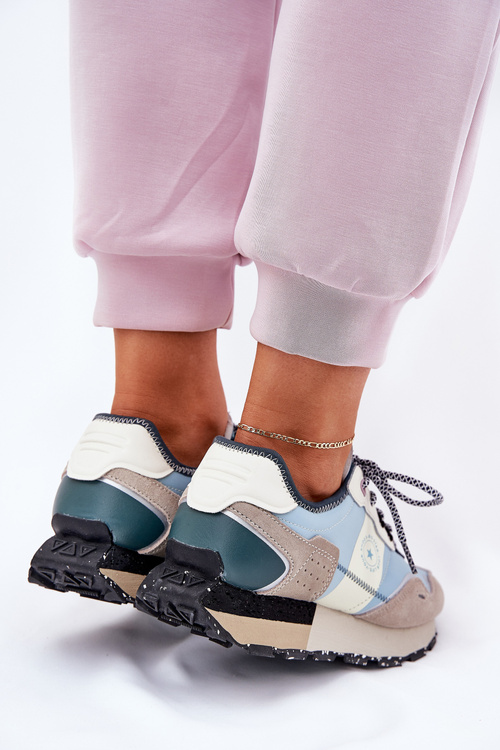 Жіночі Замшеві Кросівки Big Star RR274245 HI-POLY SYSTEM Сірі-Сині