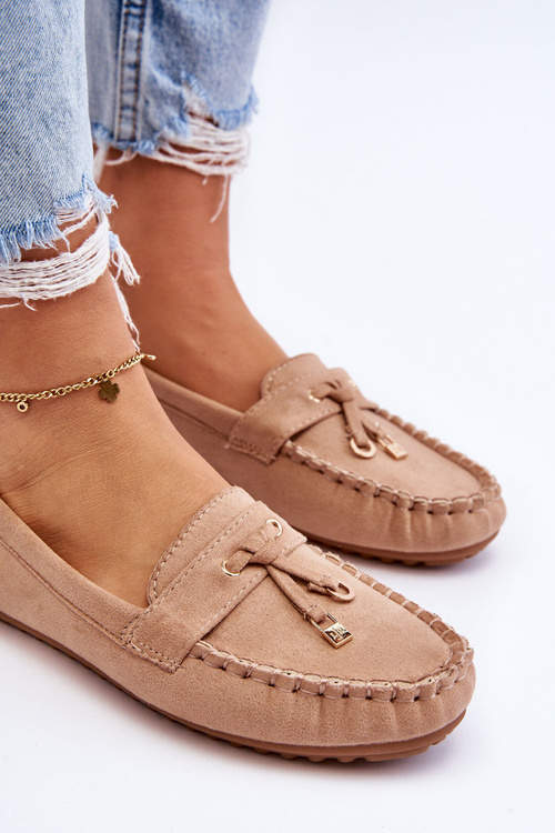 Класичні замшеві лофери темно-бежеві Good Time