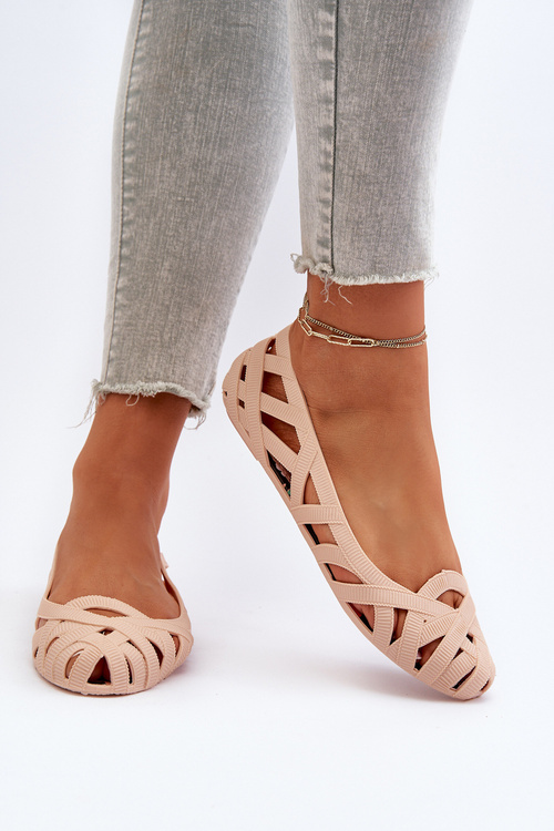 Жіночі гумові балетки голого кольору