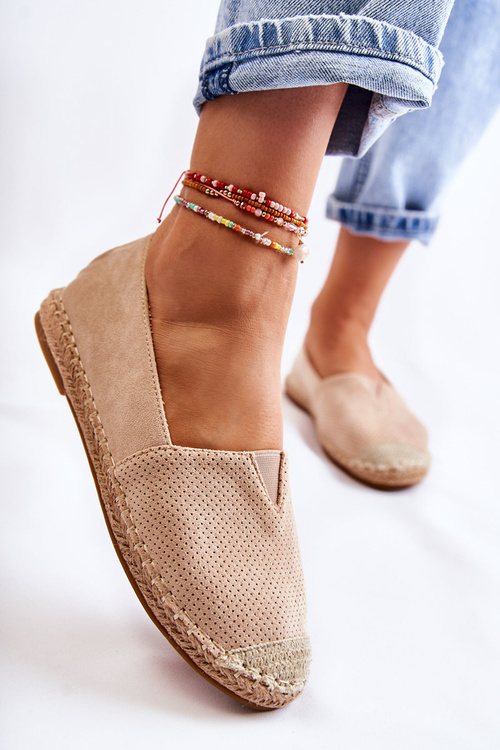 Жіночі сліпони замшеві еспадрільї бежевого кольору Corry