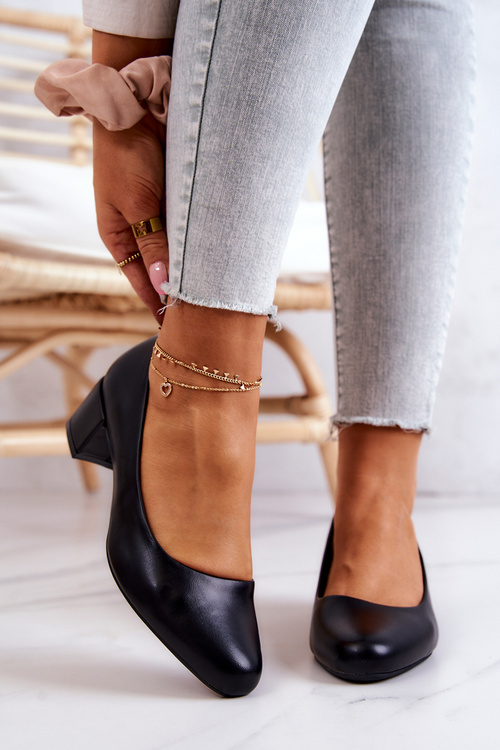 Шкіряні туфлі на колоні Sergio Leone PB291 Чорні