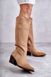 замшеві ковбойські чоботи Beige Casey