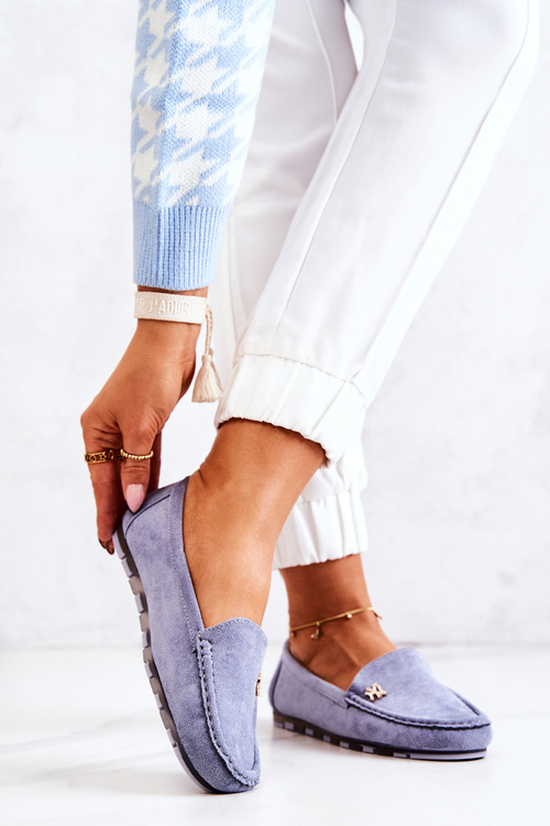 Жіночі замшеві лофери Blue Madelyn