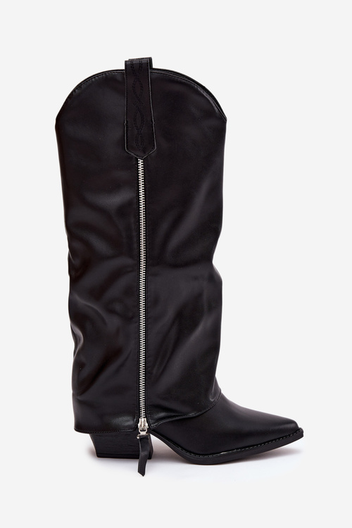 Ковбойські Чоботи На Каблуці З Еко Шкіри Чорні Palira