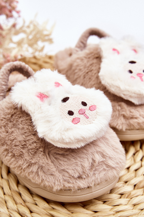 Дитячі хутряні тапочки Зайчик Бежеві Dicera