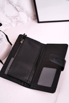 Великий жіночий гаманець з додатковим місцем для карток чорний