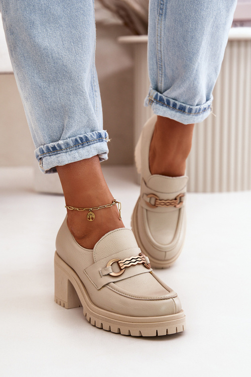 Zazoo 20175 Жіночі туфлі з лакованої шкіри Натуральна шкіра світло-бежевого кольору