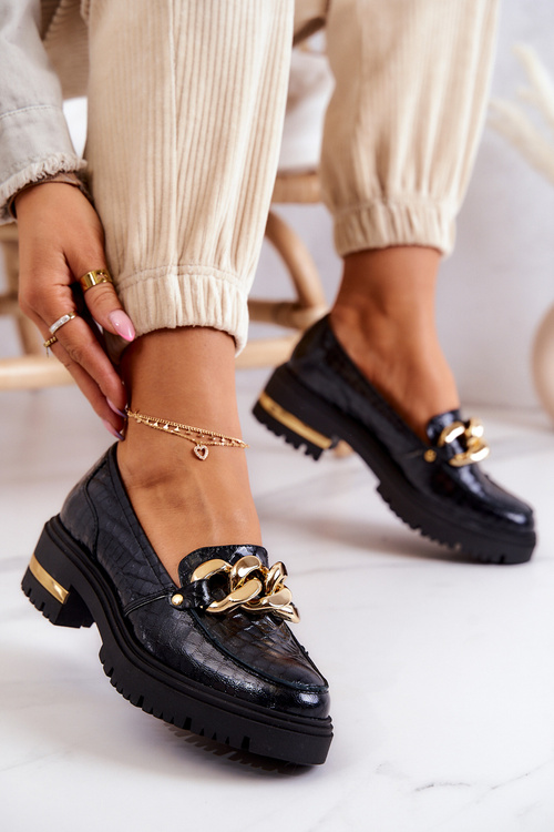 Жіночі лофери Шкіряні лофери чорні Mollie