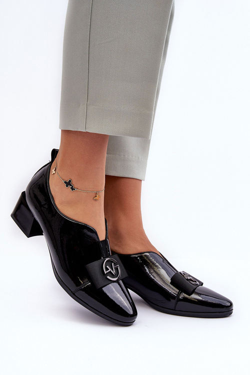 Чорні туфлі на шнурівці з декором Elosa's Black