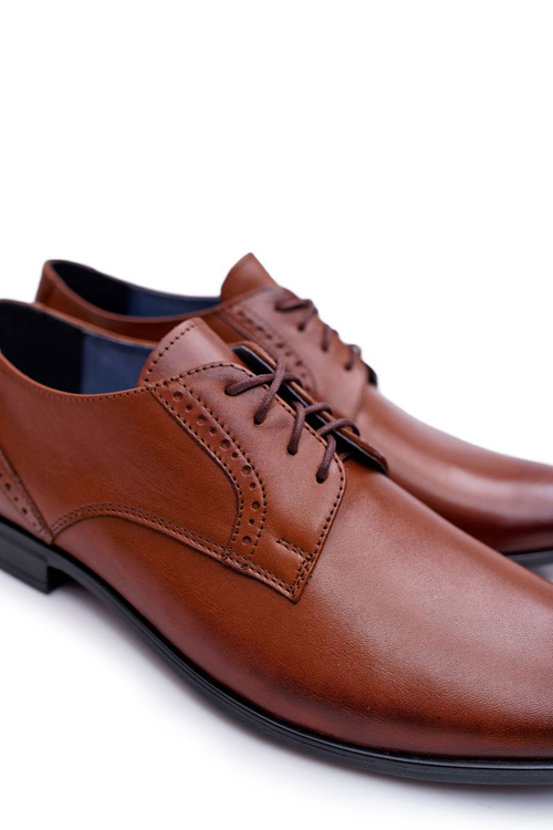 Чоловічі елегантні шкіряні півчеревики Bednarek коричневого кольору Herod