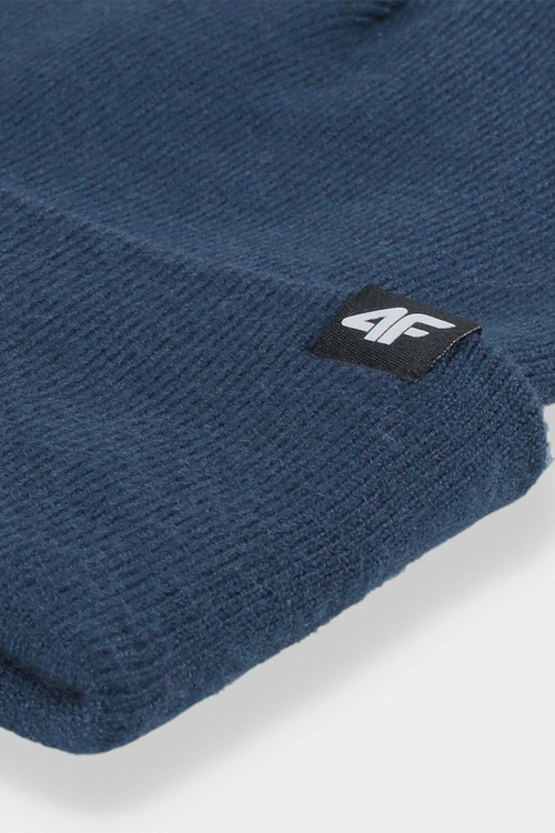 4F Чоловіча зимова двошарова шапка 4FAW23ACAPM316-31S Темно-синій