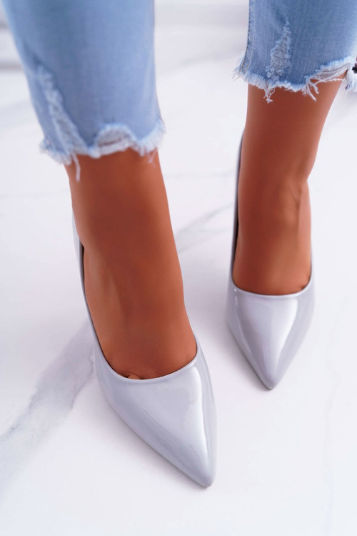 Жіночі туфлі на шпильці сірі Yanna