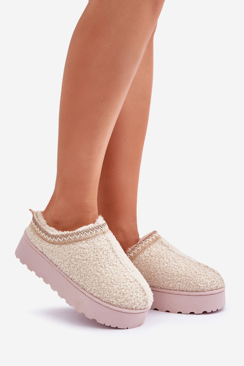 Жіночі Снігоступи На Платформі З Вишивкою Світло-бежеві Тірісса