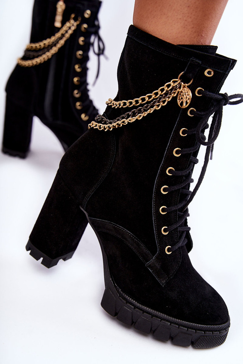 Замшеві черевики на шнурівці Lewski Shoes 3244 / G Black