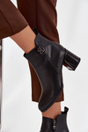 Ізольовані жіночі черевики з натуральної шкіри на підборах Чорні Jovelle