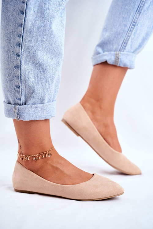 Балетки жіночі замшеві бежеві Хороші