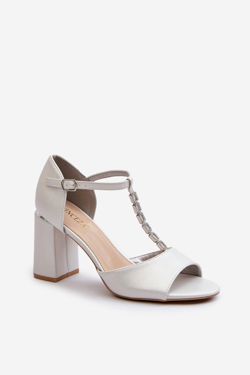 Босоніжки зі стразами Срібні Анія