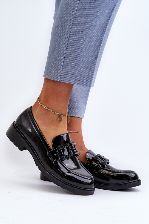 Лаковані жіночі мокасини з орнаментом S.Barski HY371A