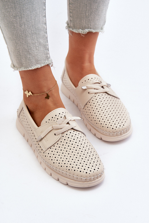 Жіночі бежеві шкіряні туфлі Darnissa