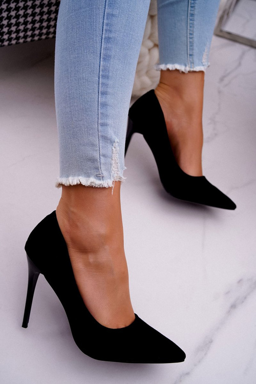 Жіночі чорні замшеві туфлі на шпильці Betty