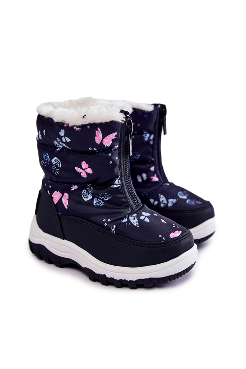 Дитячі снігові черевики на блискавці Велика зірка KK374236 темно-синій
