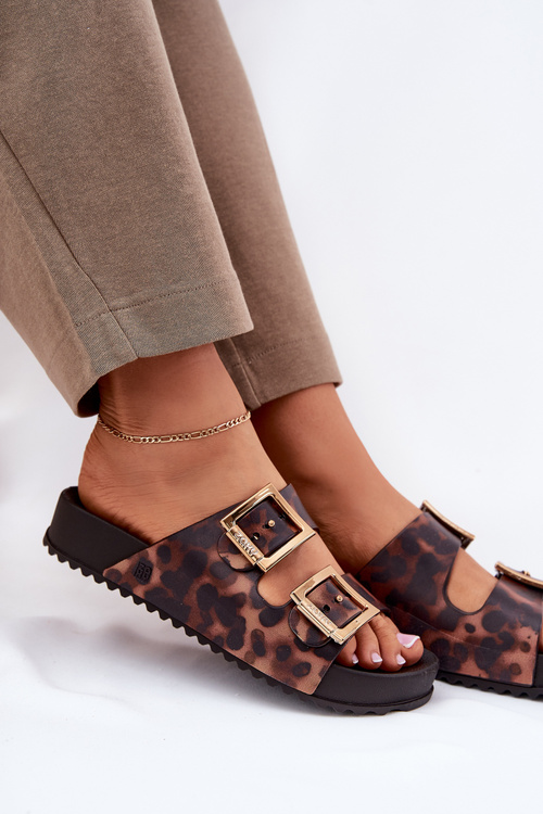 Ароматні Жіночі Сандалі З Пряжками Леопардові Коричневі ZAXY RR285059