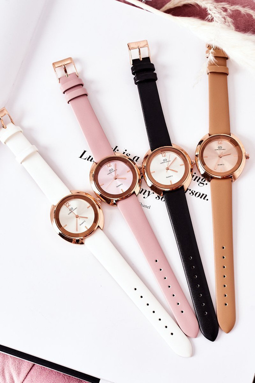 Годинник на шкіряному ремінці Giorgio&Dario Pink