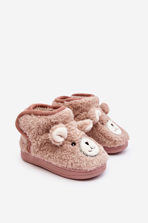 Дитячі теплі тапочки з ведмедиком Pink Eberra