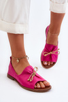 Жіночі шкіряні балетки Zazoo 2660 кольору фуксії