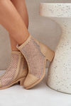Жіночі Чоботи З Мережі На Каблуку Бежеві Lithyia