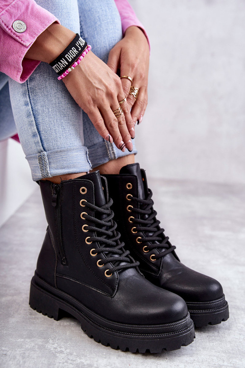 Жіночі шкіряні теплі чоботи світло-чорні Dorchen