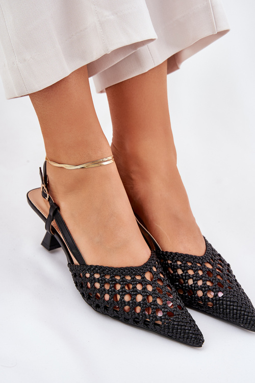 Туфлі На Шпильці З Гострим Носом І Відкритою Пятою Чорні Umirana